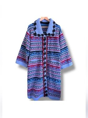 Hand-Knit Kimono Style Long Sweater Jacket Cardigan